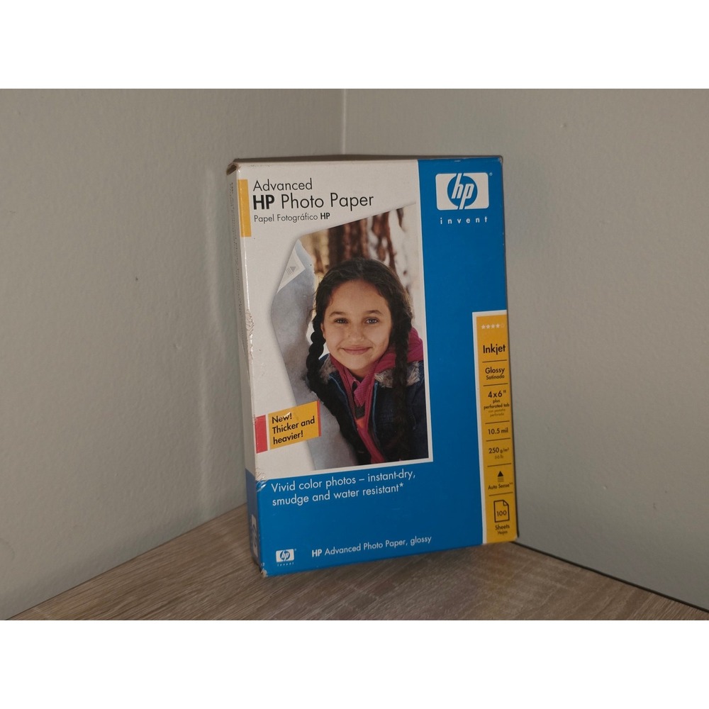 HP Advanced Photo Paper Glossy 4x6 100 Sheets Q7906A Inkjet Instant Dry